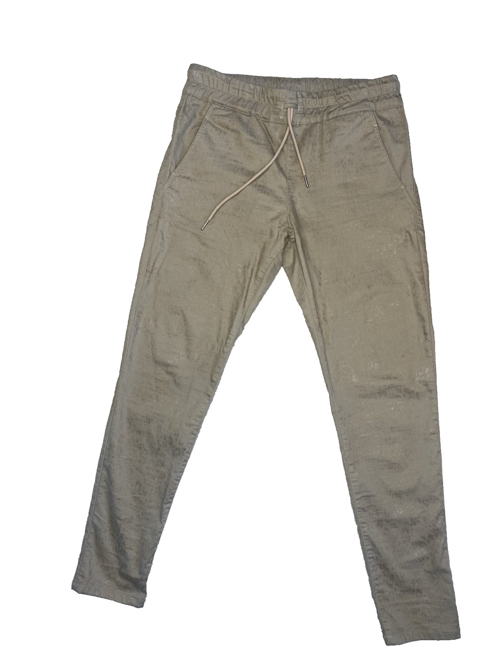 BEVY FLOG Pants Womens 28 Pull On Shely Ankle Joggers Gold Metallic Animal Print
